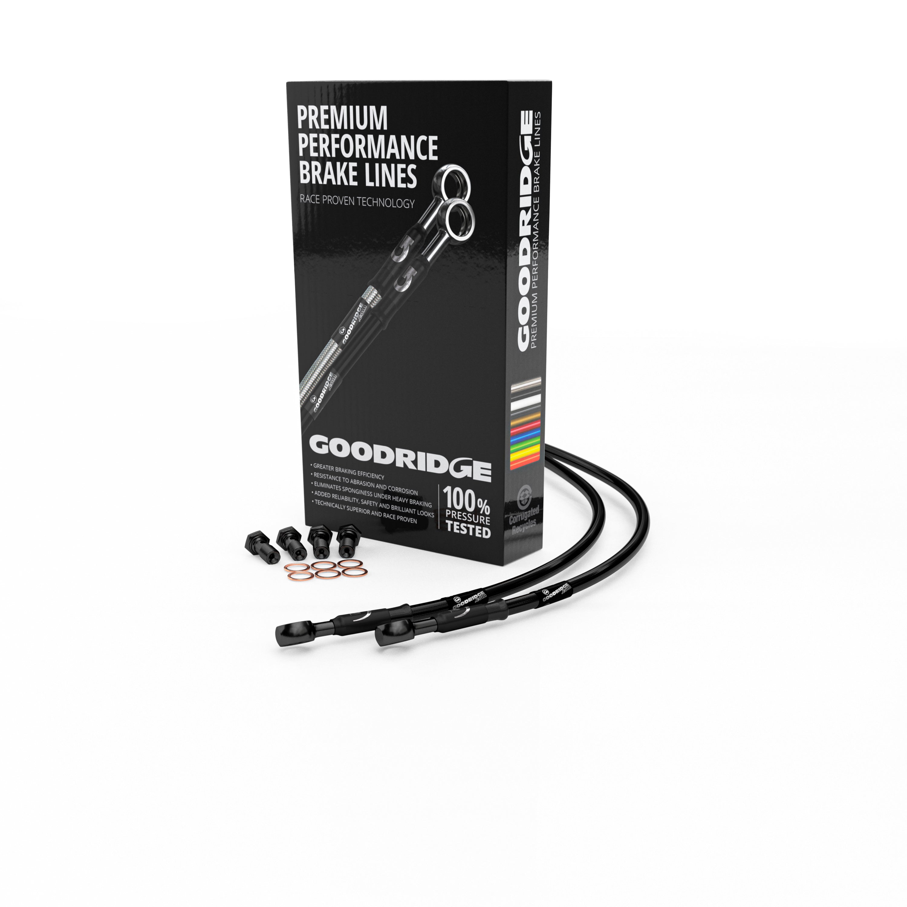 FRONT UPPER BRAKE HOSE KIT (M/C-ABS) FOR HARLEY DAVIDSON FXCWC ROCKER (ABS) 11 - Goodridge