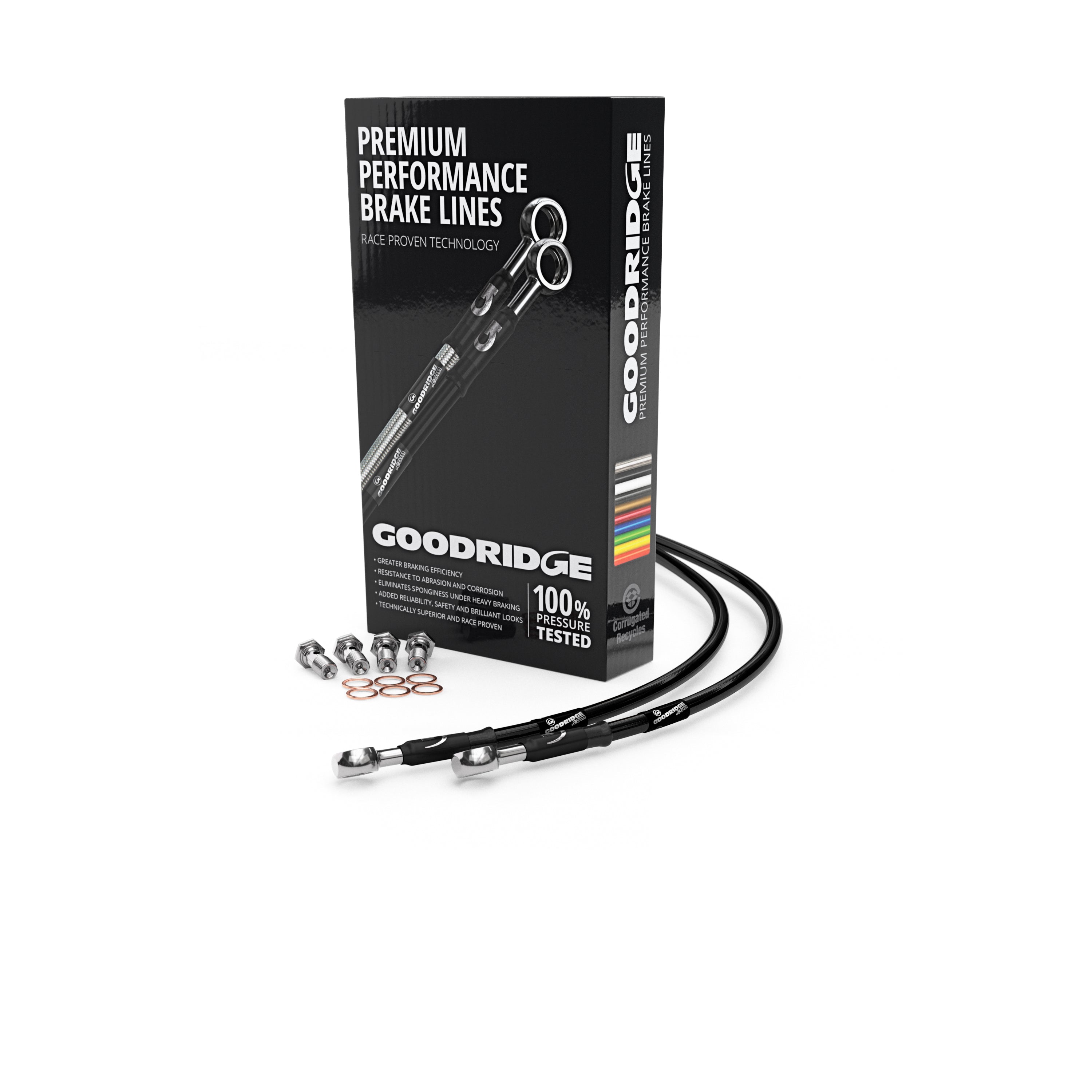 FRONT BRAKE HOSE KIT FOR HARLEY DAVIDSON XL1200CP CUSTOM (DRAG BAR) (ABS) 14-15 - Goodridge