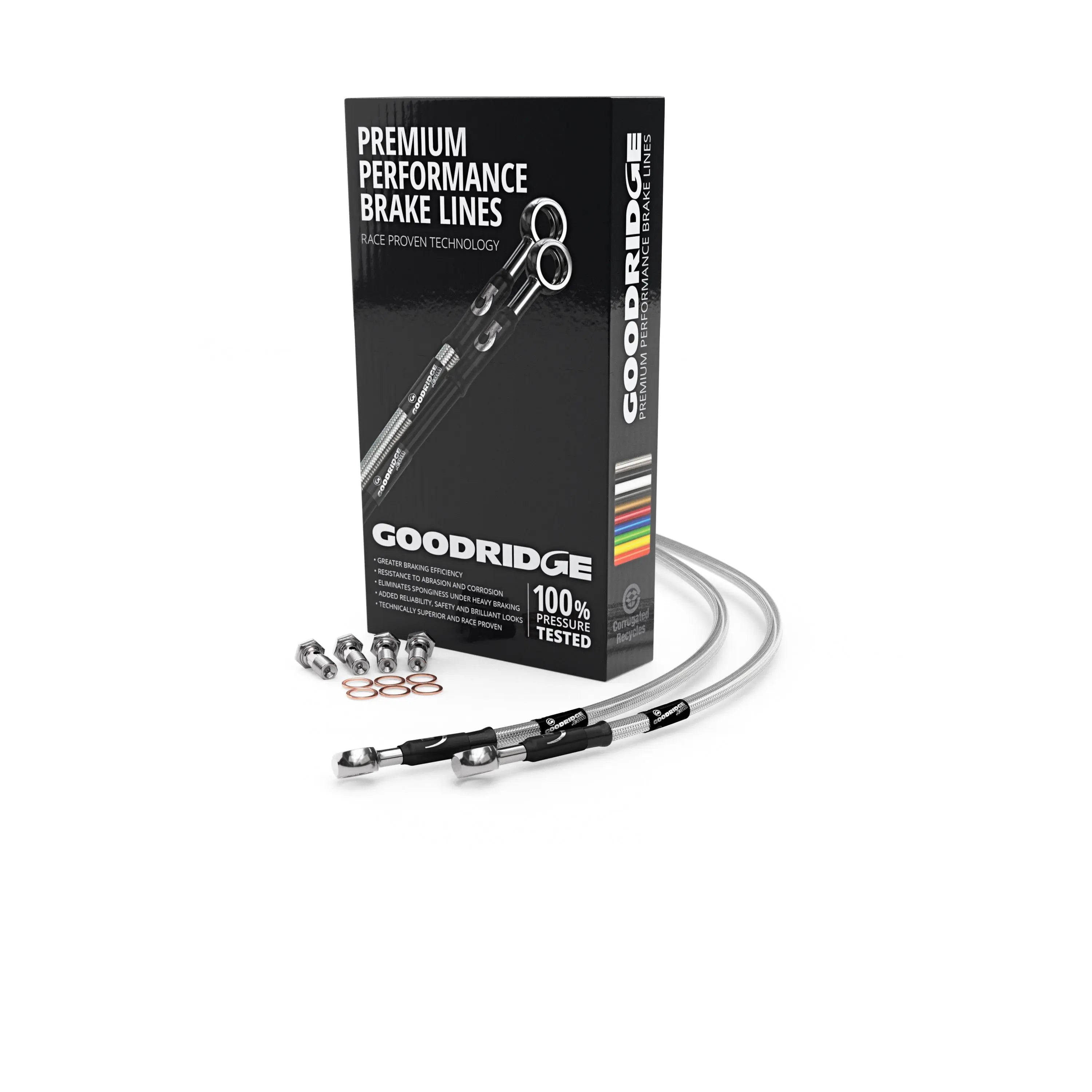 FRONT BRAKE HOSE KIT FOR HARLEY DAVIDSON XL1200C + XL1200CP CUSTOM (PULLBACK BAR) 12-13 - Goodridge